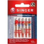 Agujas universales y de punta esférica de titanio, tamaños variados JHB4B87 SINGER accesorios