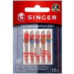 Agujas universales y de punta esférica de varios tamaños. JHB4B116 SINGER accesorios