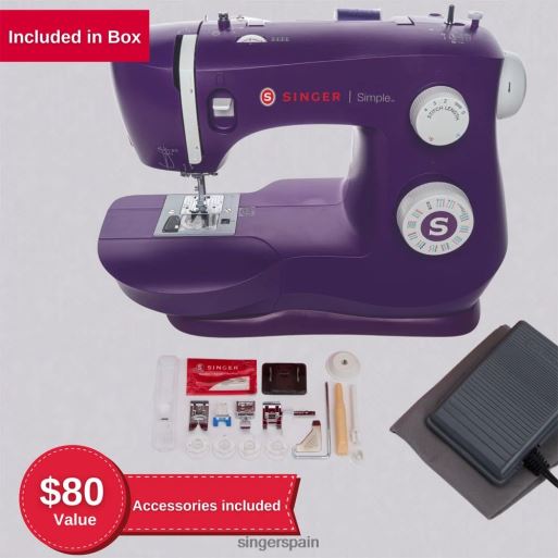 maquina de coser simple 3337 morada JHB4B74 SINGER máquinas